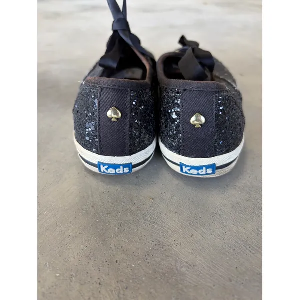 Keds x Kate Spade New York Black Glitter Champion Sneakers WF52882 Womens 6.5 - Image 4