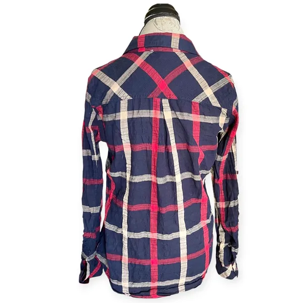 Skies Are Blue Button Plaid Down Shirt - Image 4