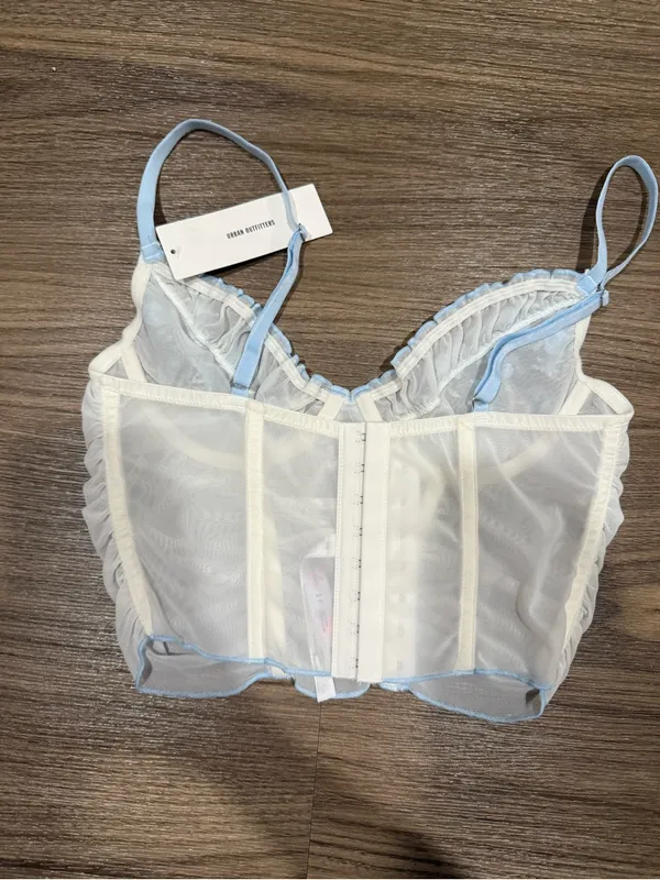 NWT Urban Outfitters Blue / White Corset Top - Image 3