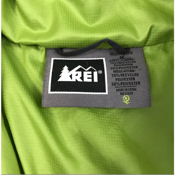 REI PrimaLoft Pertex Quantum Eco Full Zip Jacket Women M Green Outdoor Packable - Image 9