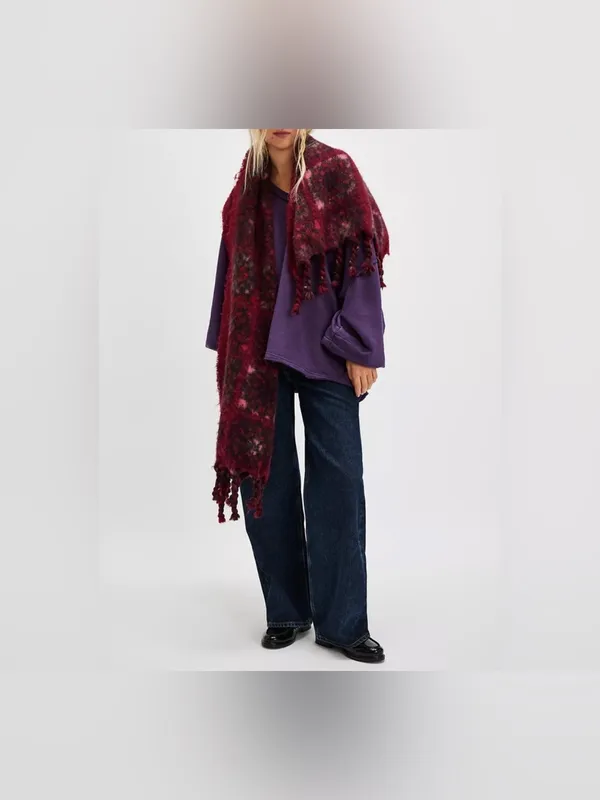 Free People We The Free Venice V-Neck Sweatshirt - Sour Grape Purple - XS - Image 3
