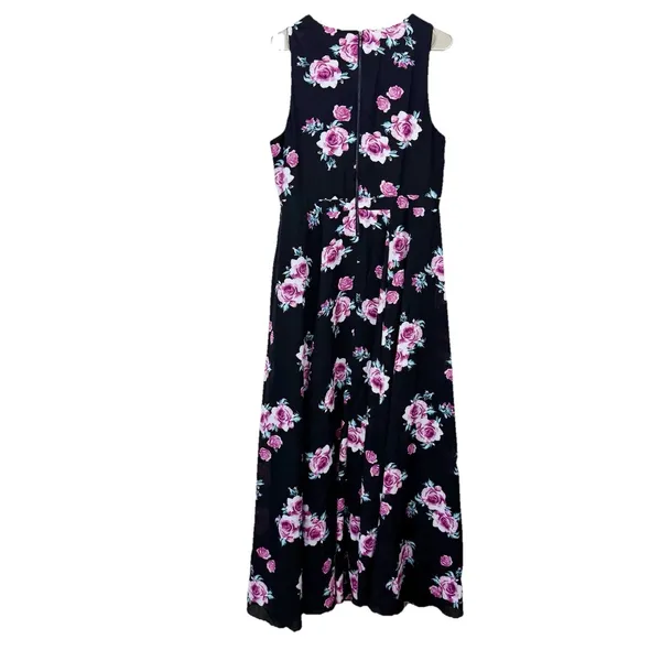 Torrid Black Pink Floral Georgette Sleeveless‎ Maxi Dress Size 16 - Image 8