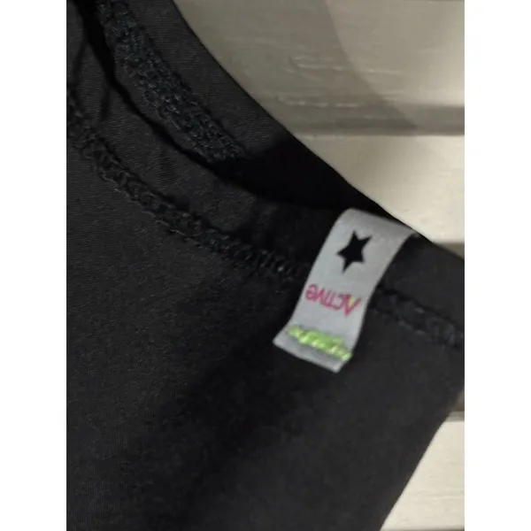 Scrubstar Scrub Top Size Small V Neck Pockets Black/Neon Green‎ Medical Nurse - Image 3