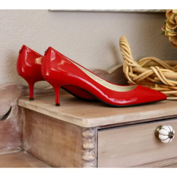 Michael Kors Red Patent Leather Pointed-Toe Stiletto Heels - Image 7