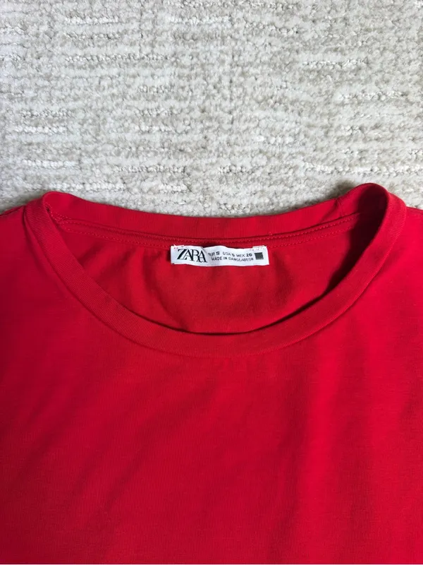 Zara Red Crop Top - Image 2