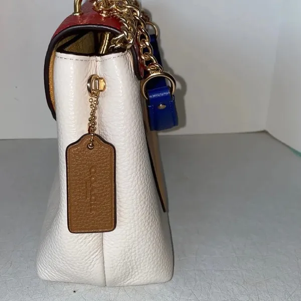NWT Coach Red and White Leather Crossbody Bag - Image 6