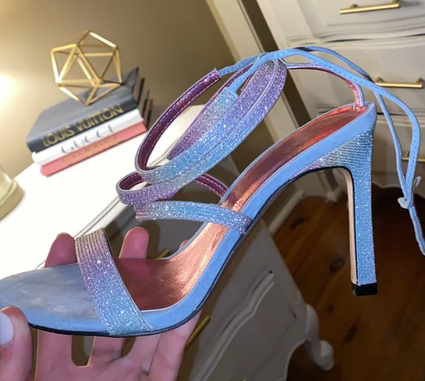 Sparkly Heels Blue Size 7.5 - Image 2