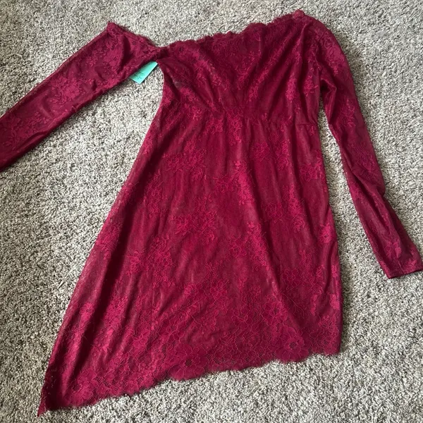 Fredrick’s Of Hollywood Deep Red Off Shoulder Nighty NWT - Image 7
