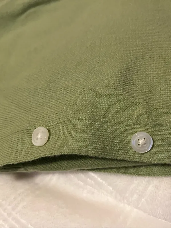Moss Green Button Front Cardigan Size M - Image 5