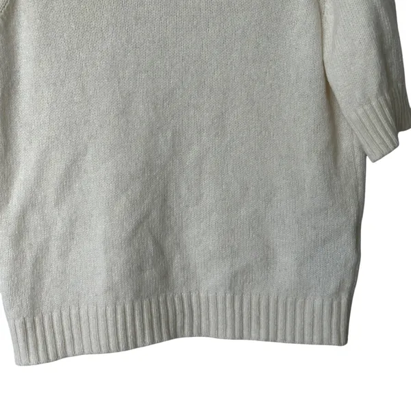 Anthropologie wool blend Cream turtleneck Sweater S Italy made - Image 6