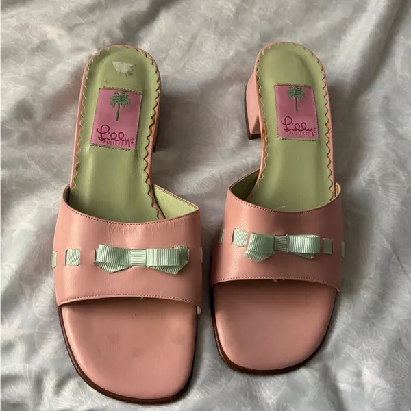 Lilly Pulitzer Peach and Mint Mules - Image 6
