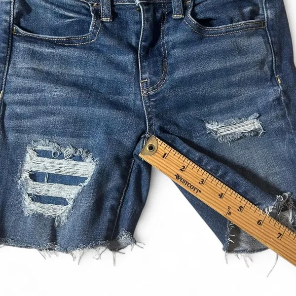 American Eagle Mid‎ Rise Distressed denim shorts with ripped details size 4 - Image 6