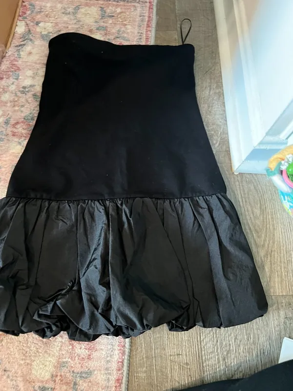 Edikted Black Bubble Skirt Ribbed Mini dress‎ size M - Image 6