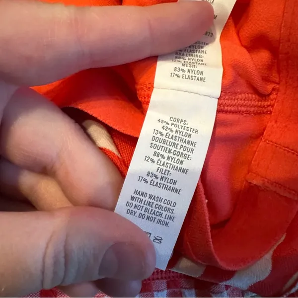 Offline‎ by aerie Red & White Gingham Square Neck Crop Top Shelf Bra Sz XL NEW - Image 6
