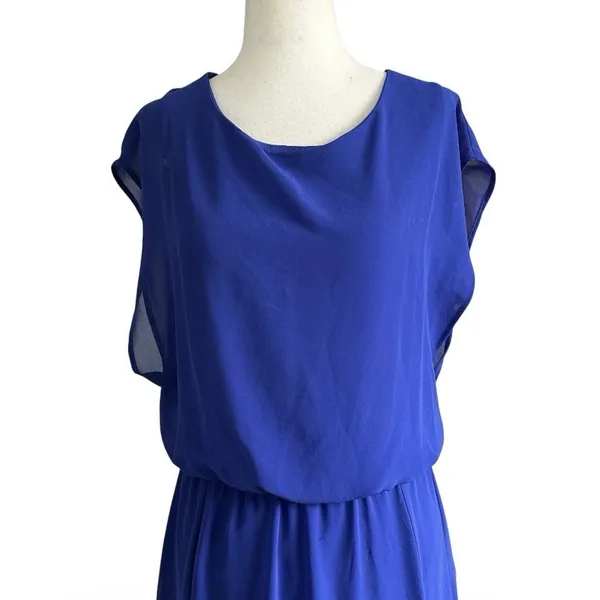 Lush Clothing Womens Size Medium Blue Dress Blouson Maxi Cap Sleeve Round Neck NWT | 27-3 - Image 2