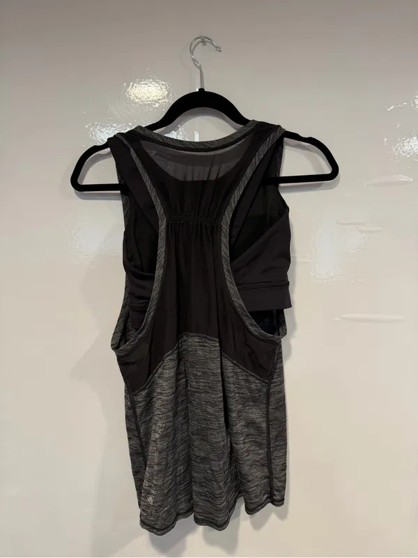 Gray‎ Marled Athletic Lululemon 2 in 1 Tank Top - Image 3