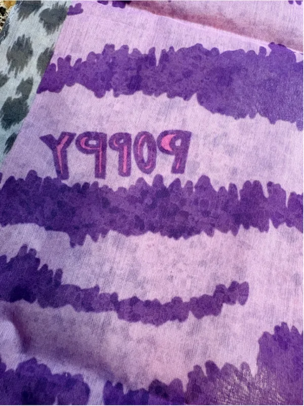 Coach Poppy Zebra Square Scarf 21”x21” Y2K - Image 3
