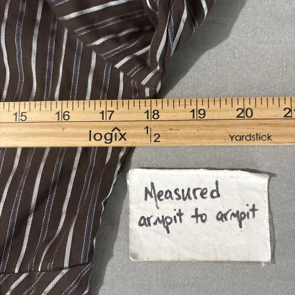 Apt. 9 Babydoll 90s Y2K 2000 Size Small Dark Brown Striped Button Up Shirt Office Siren - Image 8