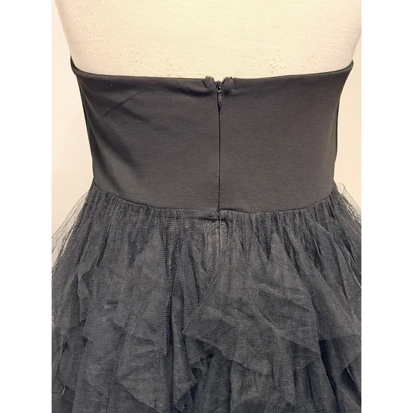 Faeriesty Maxi Dress Sz 1XL Black Lace Corset Tiered Tulle Gown‎ Goth Prom - Image 6