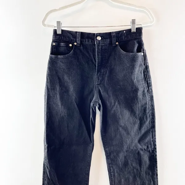 Madewell The Tall Longline Comfort Stretch Straight Leg Jeans Black Frost 26 T - Image 6