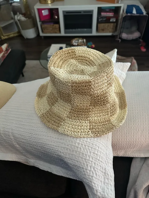 Woven Bucket Hat Yellow - Image 2