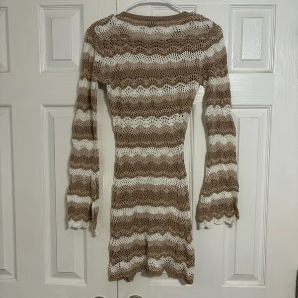 Princess Polly Leah Knit Mini Dress Brown - Image 3