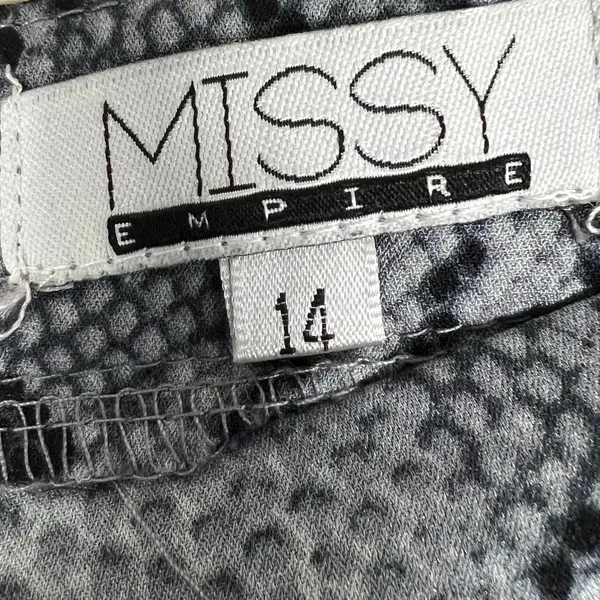 Missy Empire Snakeskin Print Bell Bottom Flare Pants Grey Goth Edgy Size 14 - Image 6