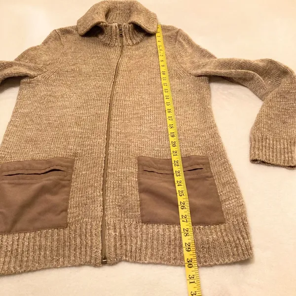 Gap Alpaca Wool Blend Collared Zip-Up Cardigan Size Large EUC - Image 5
