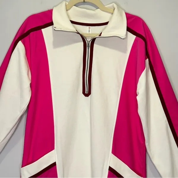 NWT Anthropologie Daily Practice Sporty Colorblock Twofer‎ Mini Dress White Pink - Image 4