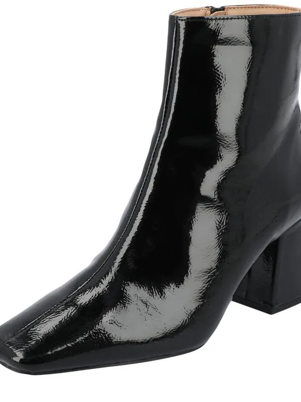 NWT Journee Collection Foam Haylinn Heeled Booties Black Patent Upper 9.5M - Image 2