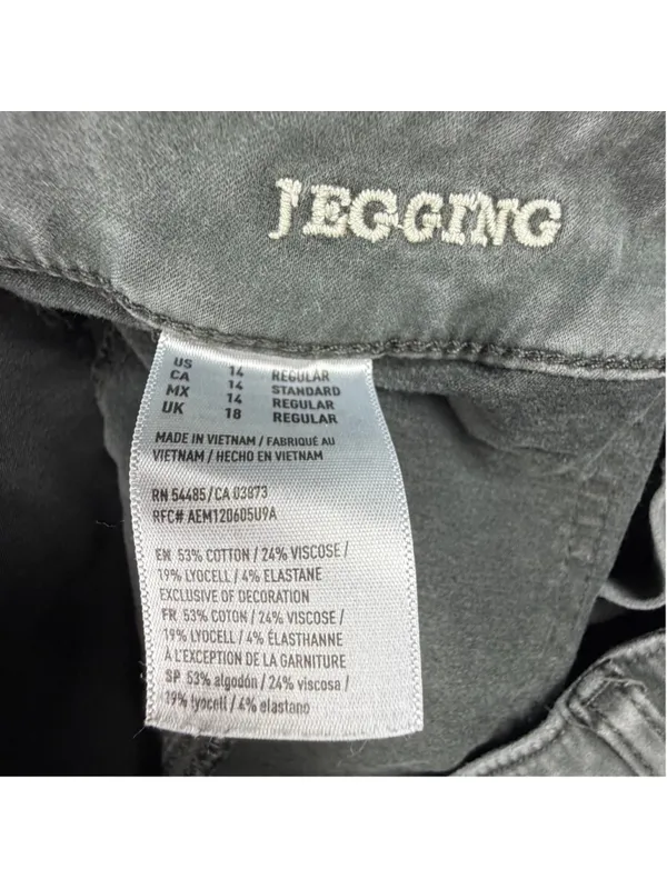 American Eagle Super Super Stretch X Jeggings 14 Regular Gray Utility Pants - Image 4