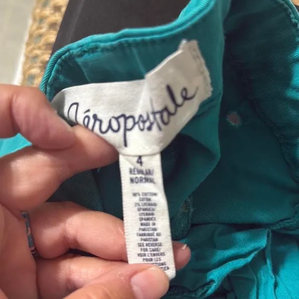 Aeropostale‎ Teal green stretchy skinny pants Size 4 - Image 6