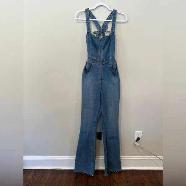 Free People We the Free Boyish Sam Flared Jumpsuit 2288 - Image 5