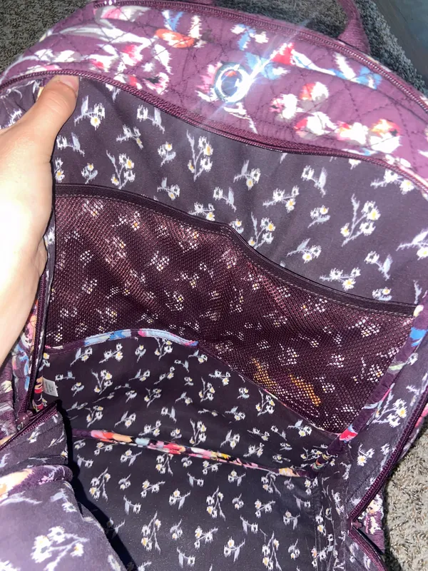 Vera Bradley Campus Backpack Maroon Floral - Image 6