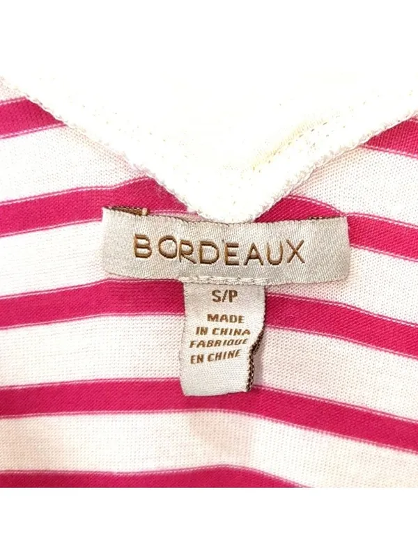 Women's Bordeaux Small Pink and White Stripe Tank Top 11c - Image 3