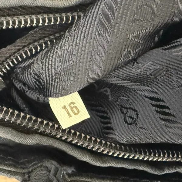 Rare Vintage Prada Nylon Embroidered Tote, Navy - Image 10