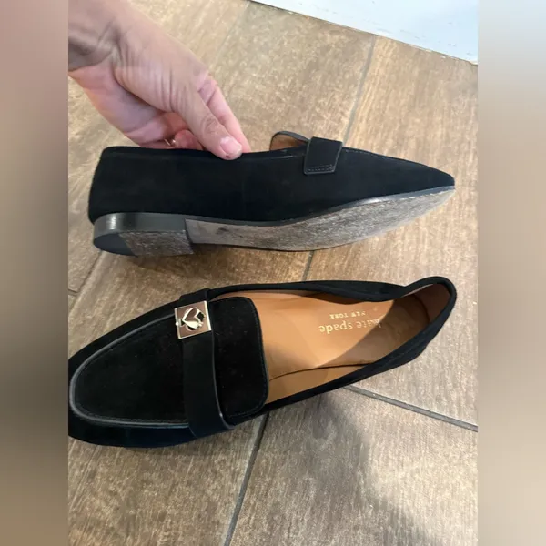 KATE SPADE Women's Camellia Black Suede Loafers‎ Size 7.5B - Image 7
