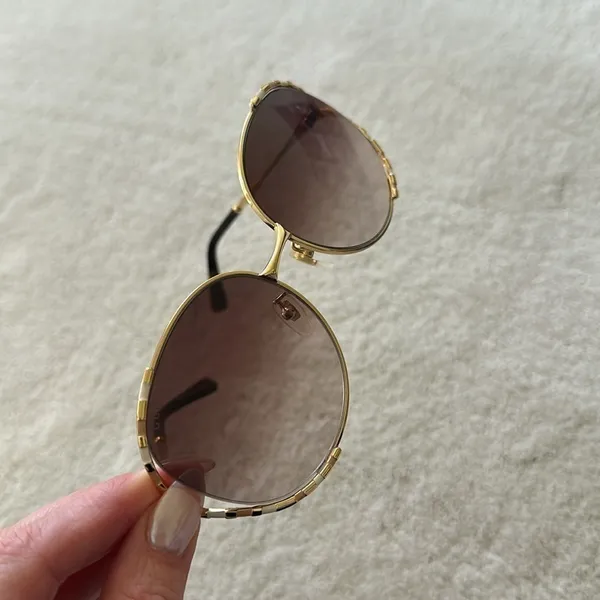 Gucci 59mm Round Sunglasses in Gold/Brown Gradient - Image 10