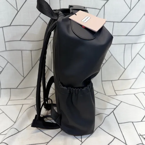 Hunter Original Topclip‎ Backpack NWT One Size Black Rubberized Water Resistant - Image 3