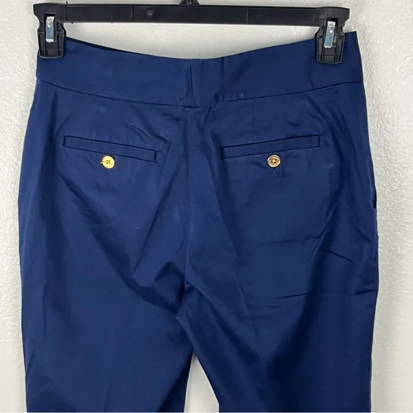 LAUREN RALPH LAUREN Navy Gold Buttons Pockets Bermuda Shorts 2 Preppy Modest - Image 5