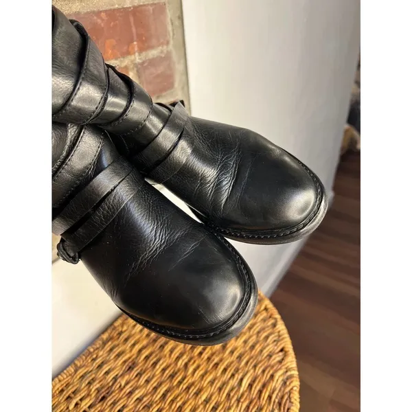 Dolce Vita Kiera Black Leather Moto Harness Ankle Boots Size 8 - Image 10