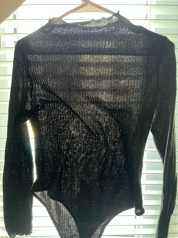 Black long sleeved bodysuit Size L - Image 2