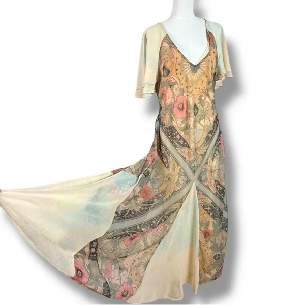 Free People Bohemian Witchy Celestial Nights Maxi Dress in Fairy Combo Medium - Image 8