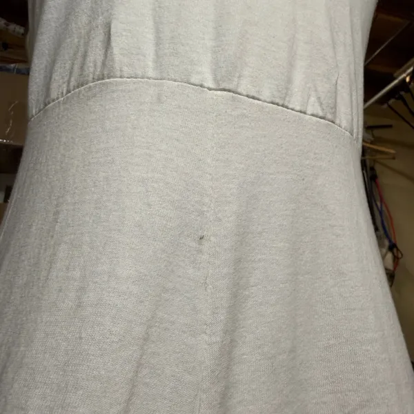 VTG Lou‎ Nardi M Knit Maxi Dress White Minimalist Coastal Summer Boho Lounge 90s - Image 3