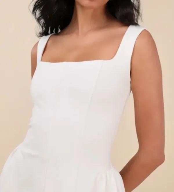 Lulus Roetta mini dress white graduation size M - Image 3