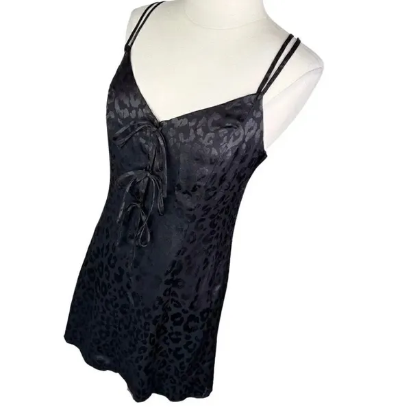 Free people intimately silky Bow-Dacious Mini Slip Dress animal leopard print go - Image 3