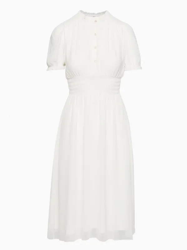 Aritzia Wilfred Daughter Dress Button-Up Puff-Sleeve Midi Dress Size XS - Image 4