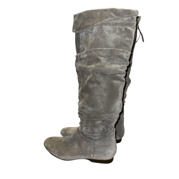 Enzo Angiolini Knee High Gray Suede Slouch Boots Size 8.5 - Image 5