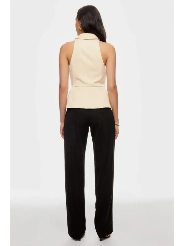 Reformation Rylan Top in Cream 8 Womens Sleeveless Collared Button up - Image 2