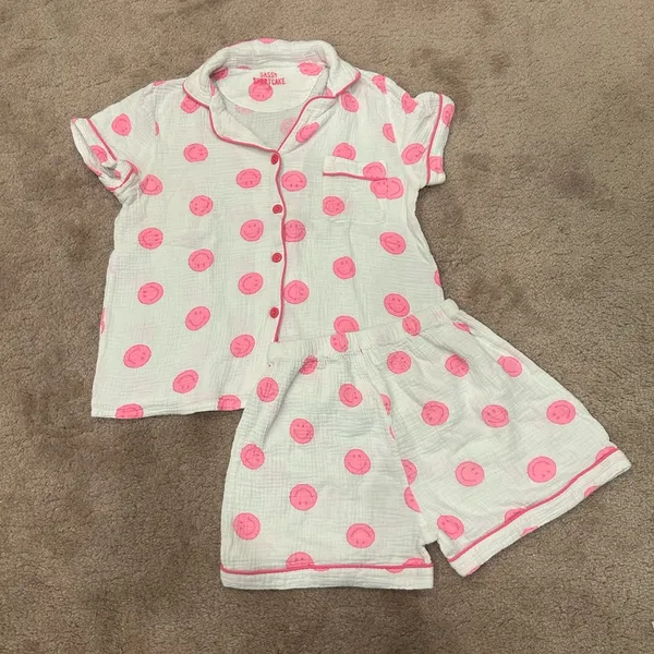 Sassy Shortcake Smiley Dreams Pink Preppy Cotton Pajama Set size medium - Image 2